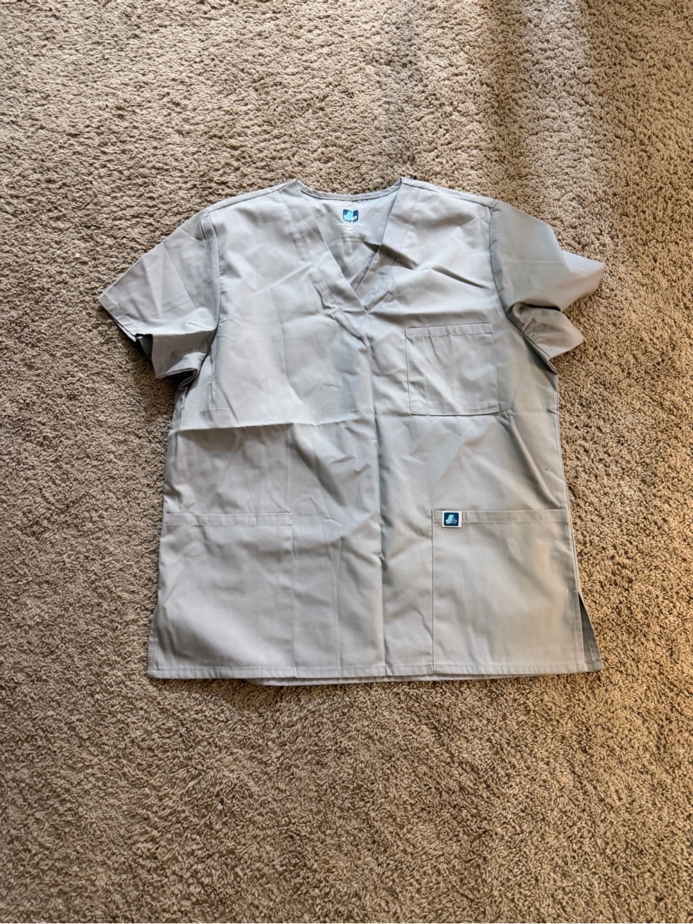 Women’s V-Neck Medical Scrub Top - Light Gray
